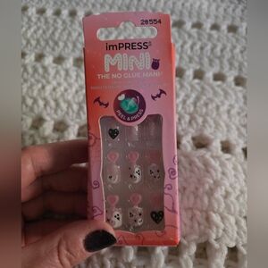 imPRESS Mini Kids Press-On Nails - Pink and White